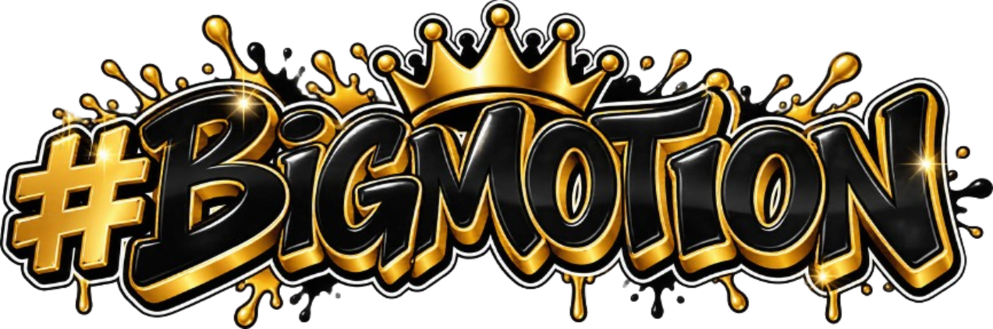 #BIGMOTION gold crown logo chest print on hoodie