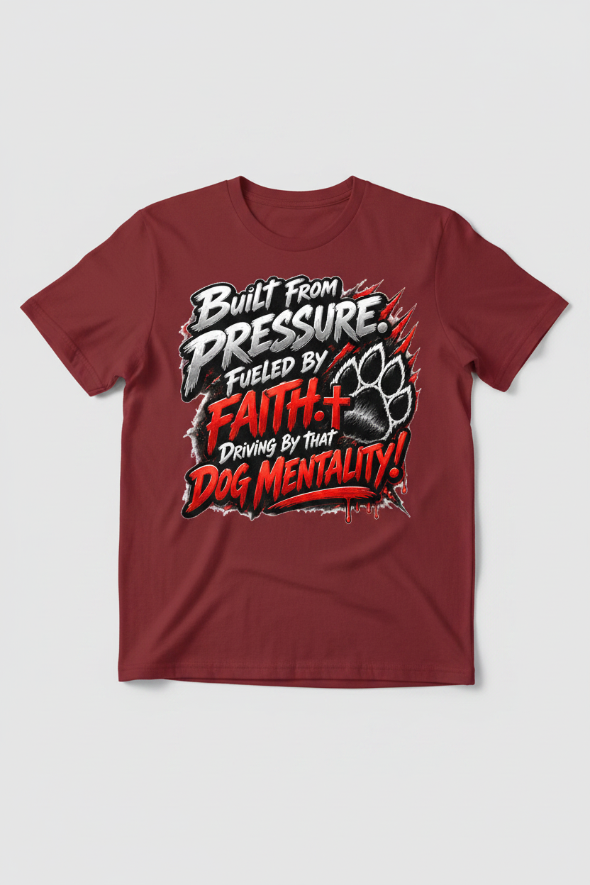Built From Pressure Red Claw Burgundy T-Shirt