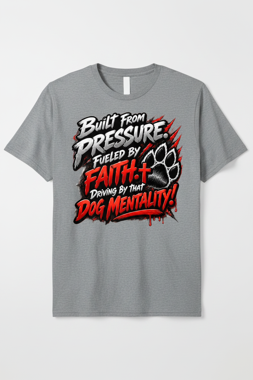 Built From Pressure Red Claw Grey T-Shirt